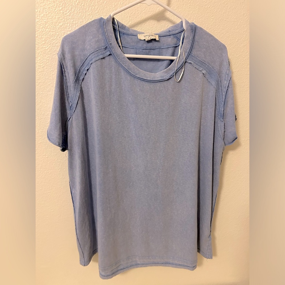 Umgee XL soft cotton light blue long tee